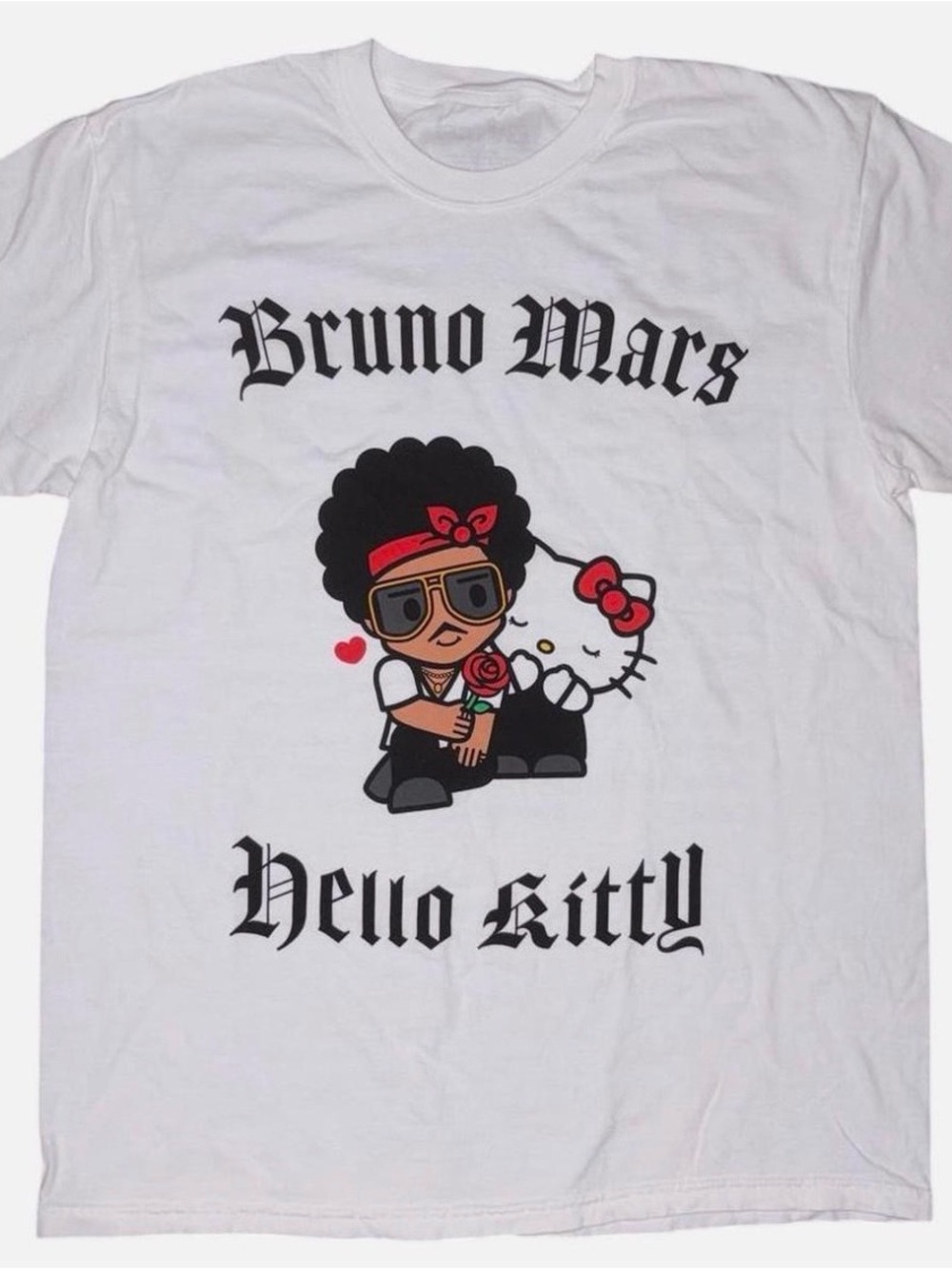Sanrio White Bruno Mars x Hello Kitty Graphic Tee
